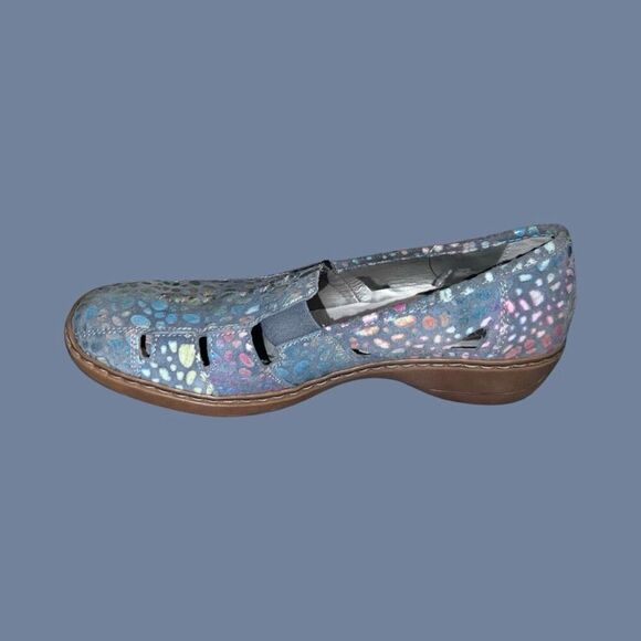 Rieker Denise Multi Colored Leather Slip On Loafers Shoes Size 41 US 10 10.5 - Picture 4 of 6